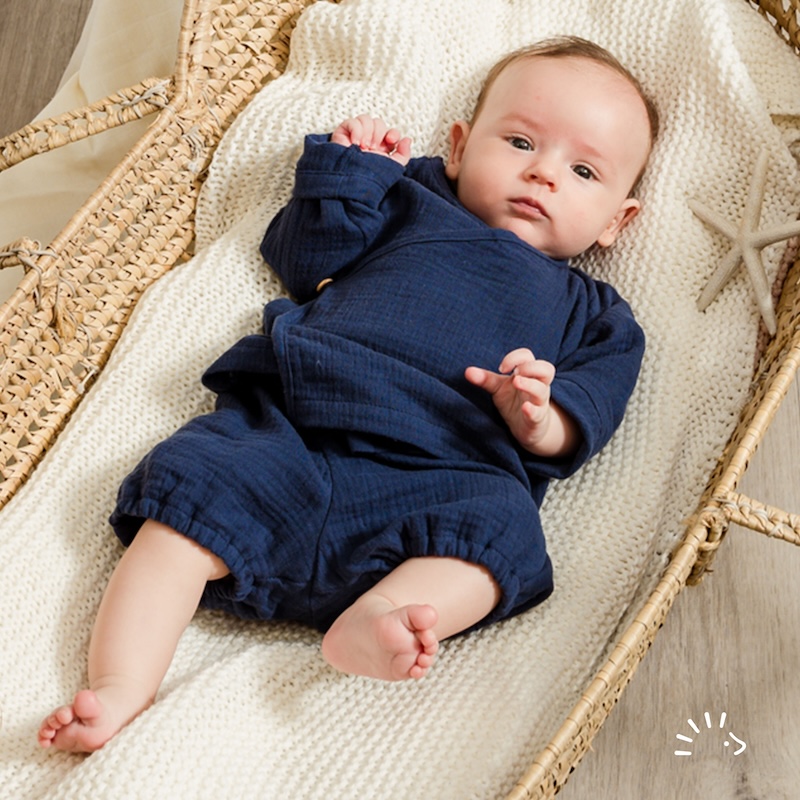 Šortky - Mušelínové tmavomodré 50/56