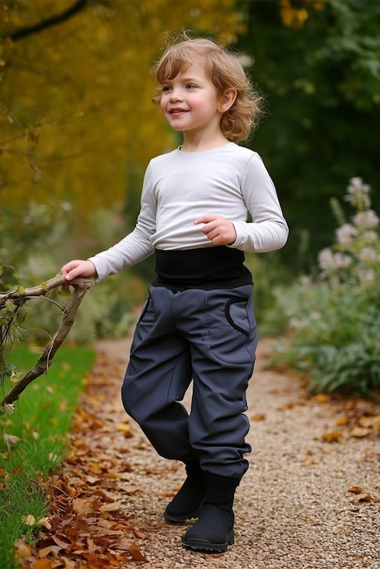 Jožánek softshelové kalhoty s flísem - Antracitové vel. 140