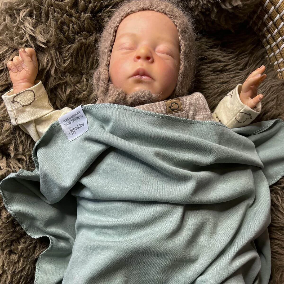 Hoppediz biobavlněná deka - Sage