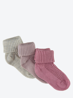 Ponožky Minymo vroubkaté - Rose smoke 3 páry 19/22