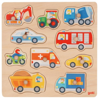 Puzzle s úchytkami - Dopravní prostředky