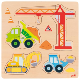 Puzzle dřevěné - Stavební stroje