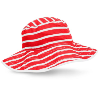 Baby banz klobouček - Červený s proužky