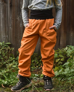 Jožánek softshelové kalhoty s flísem - Oranžové vel.92