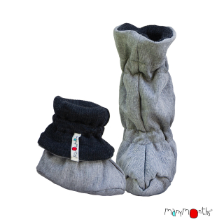 Botičky Manymonths - Foggy Black / MaM tec Heather GreyShell Newcomer/Charmer