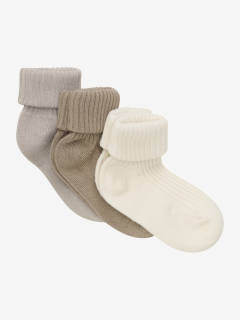 Ponožky Minymo vroubkaté - Light Taupe 3 páry 15/18